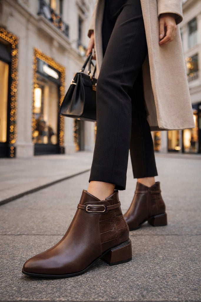 Ženske poluduboke cipele - LH30202-BROWN